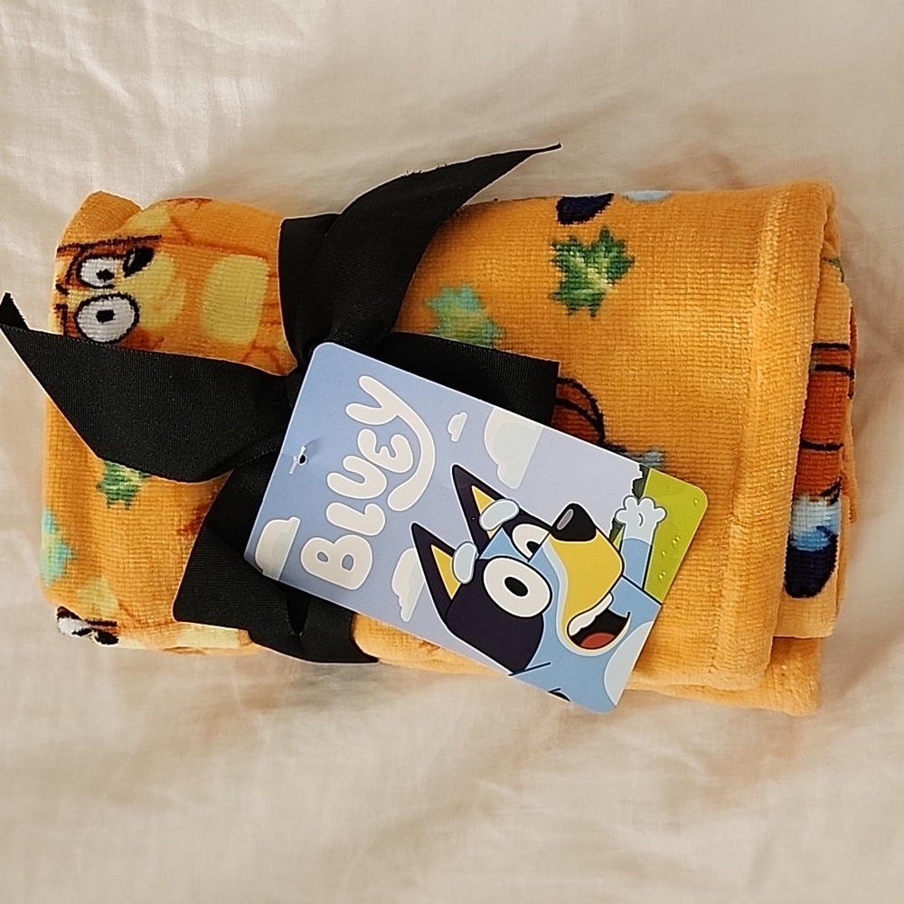 Bluey & Bingo Autumn Pumpkins & Fall Leaves Orange Halloween 2 Pack Hand Towels